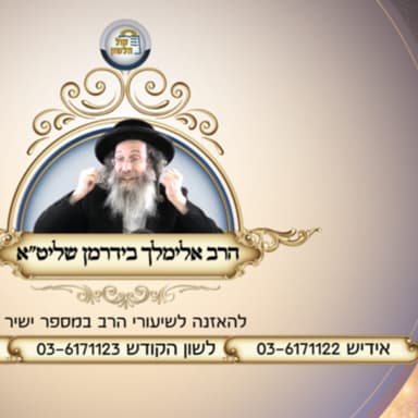 אידיש - הרב אלימלך בידרמן | לברך ולהודות ועל מעלת מידת החסד לקיום העולם, פרשת נח תשפ"ז