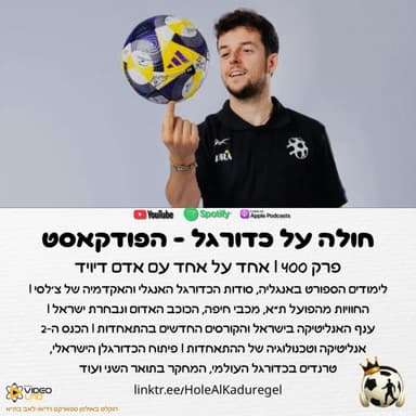 400 א' | אדם דיויד על צ'לסי, הכדורגל באנגליה, הפועל ת"א, כנס האנליטיקה והטכנולוגיה ועוד