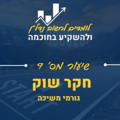 שיעור 9: חקר שוק מורחב וגורמי משיכה