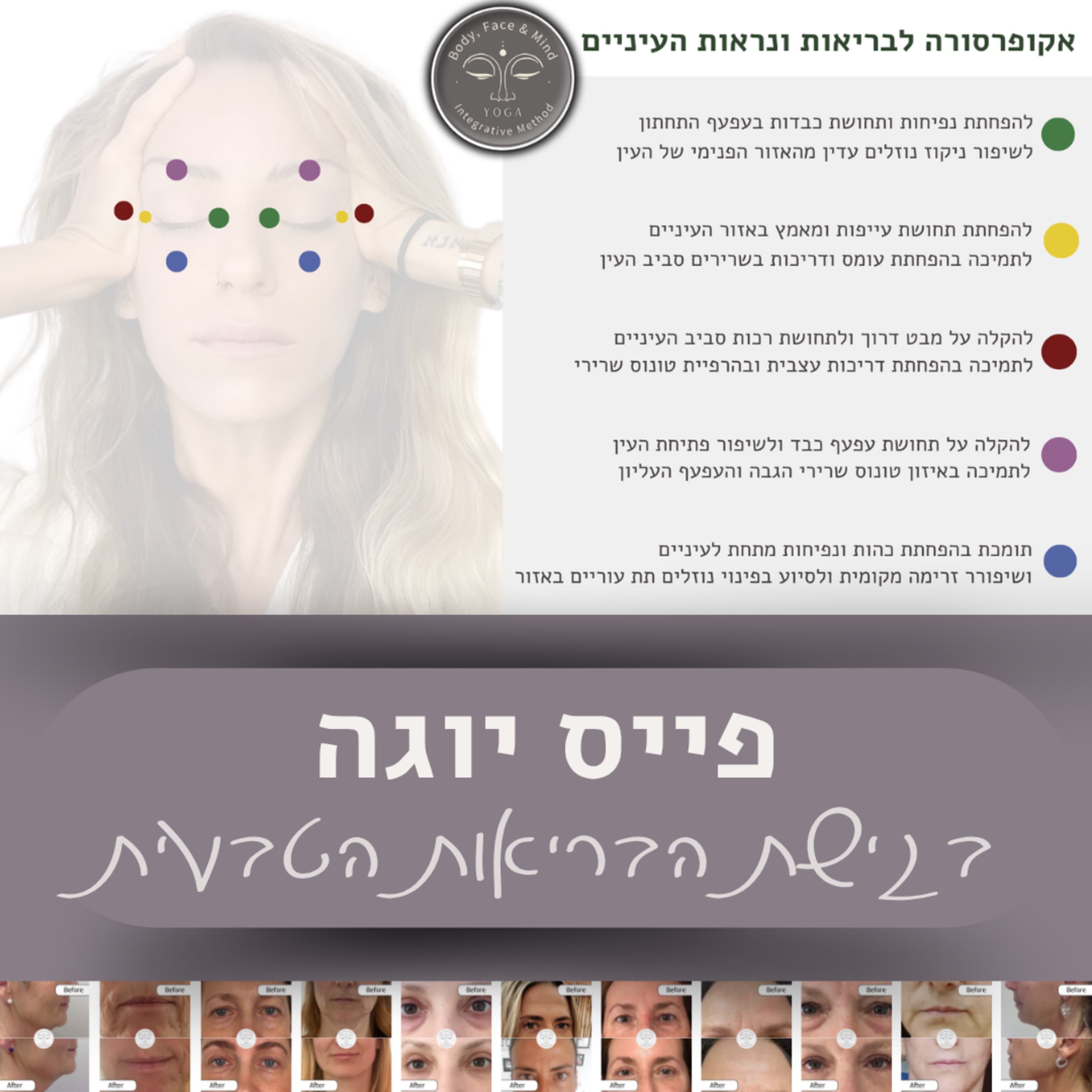 שיפור הראייה בשיטת הפייס יוגה בגישת הבריאות הטבעית