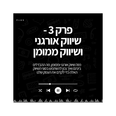 פרק 3 - שיווק אורגני ושיווק ממומן