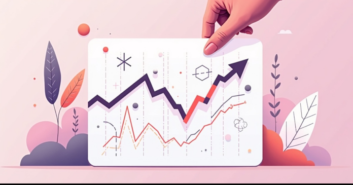 podcast-trends-report איור: יד נועצת סרטים עולים ויורדים על לוח